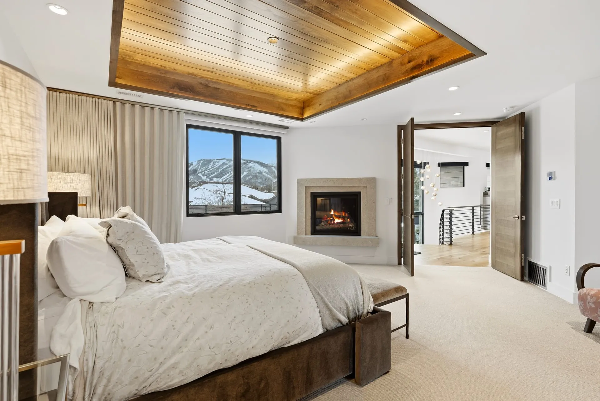 Master bedroom fireplace mountain