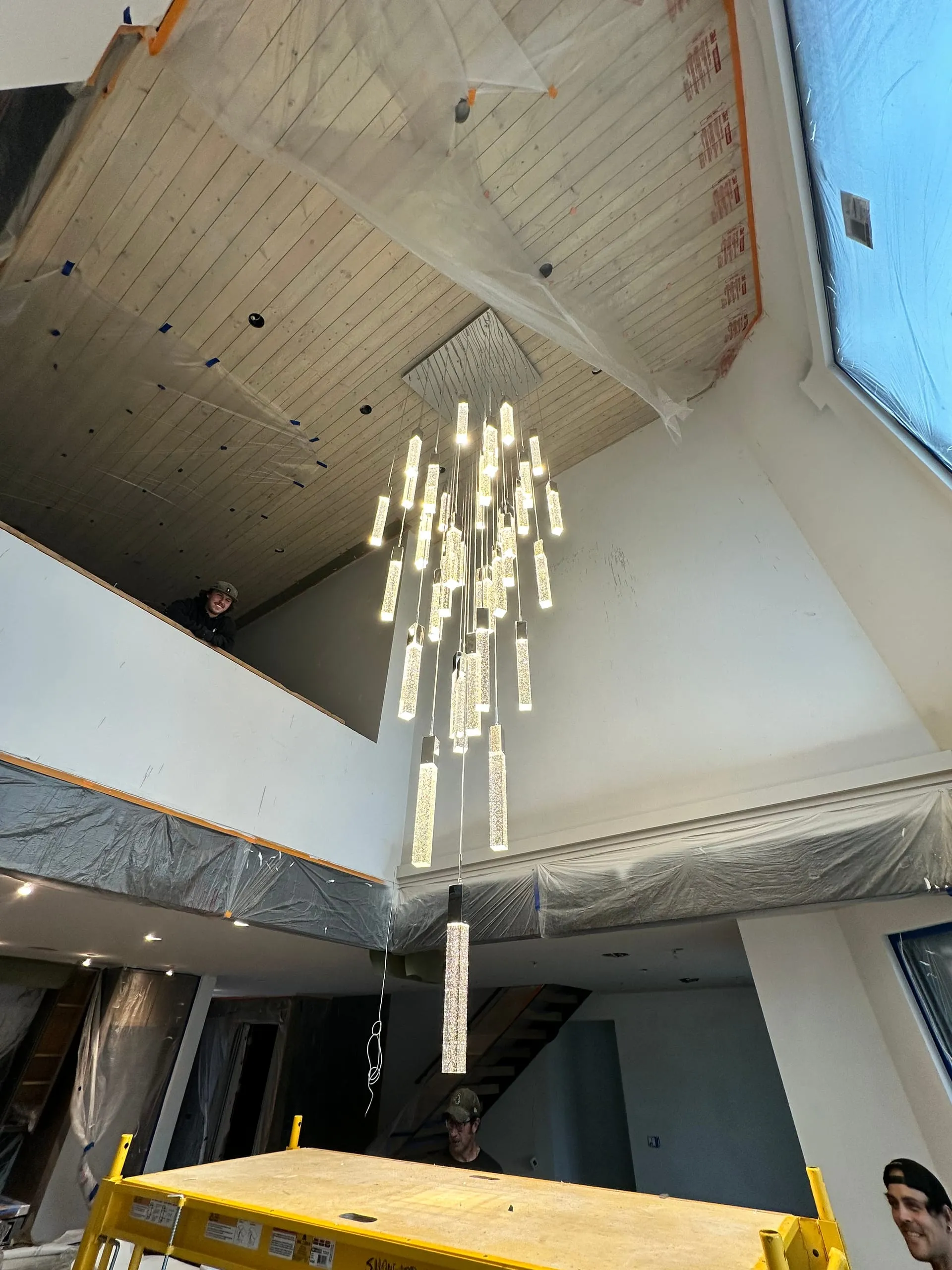 Cascade crystal chandelier 2 story