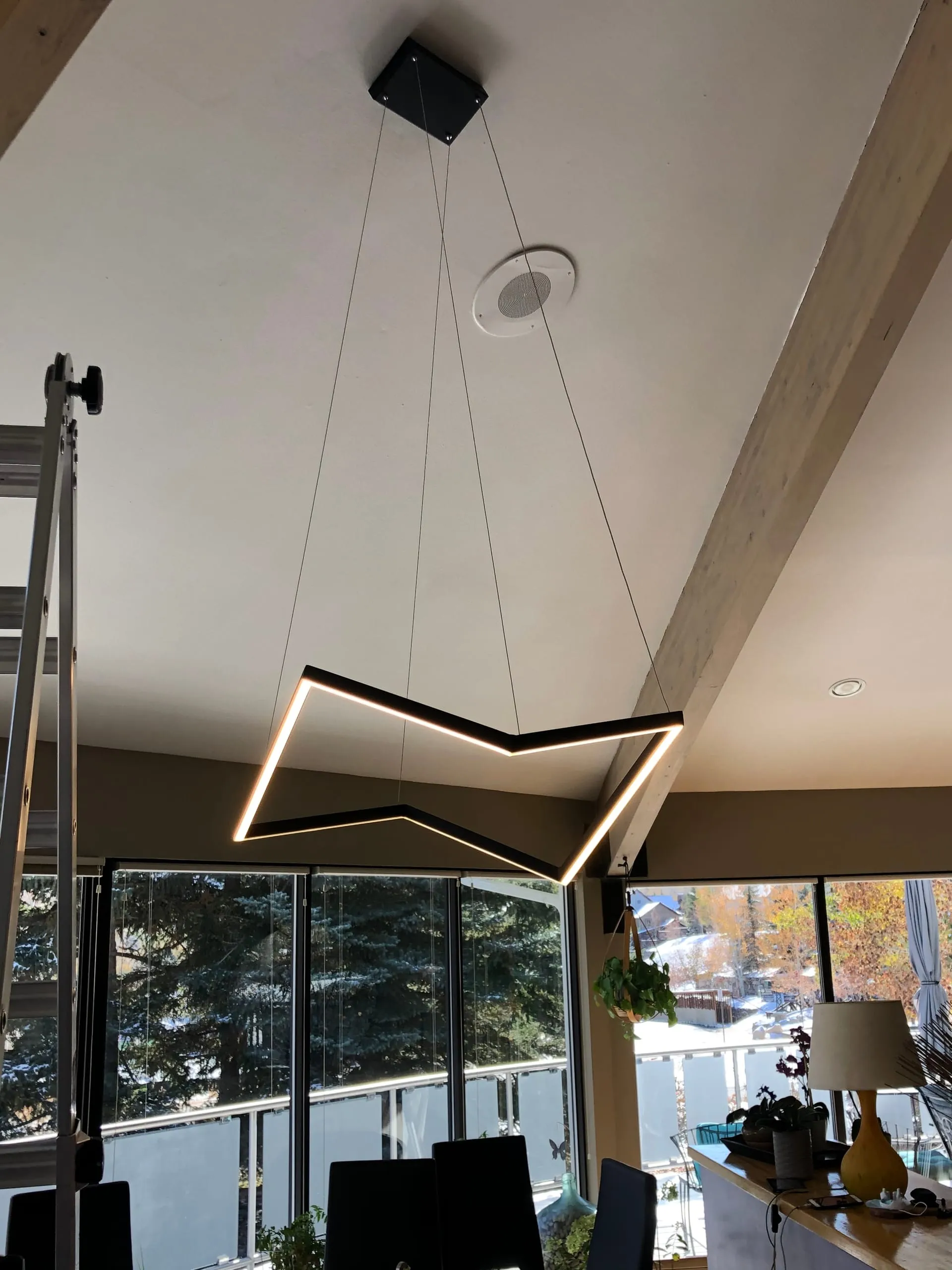 Dining chevron linear chandelier