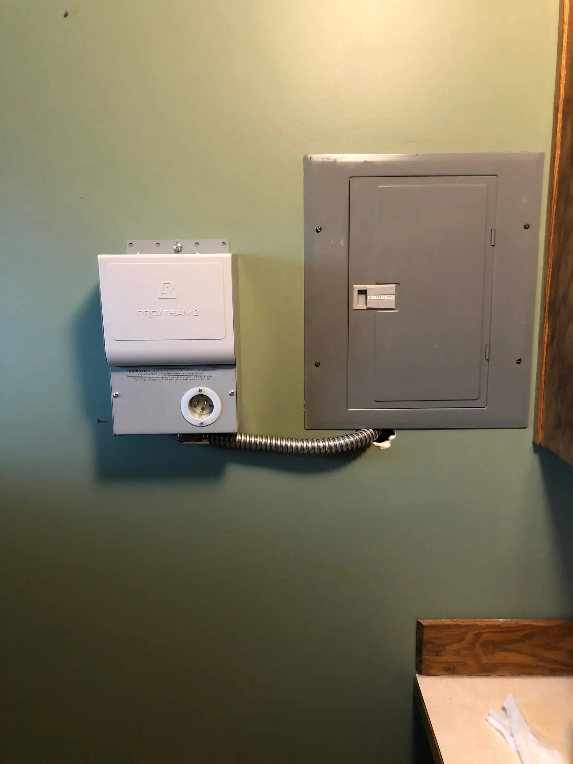 Generator transfer switch install