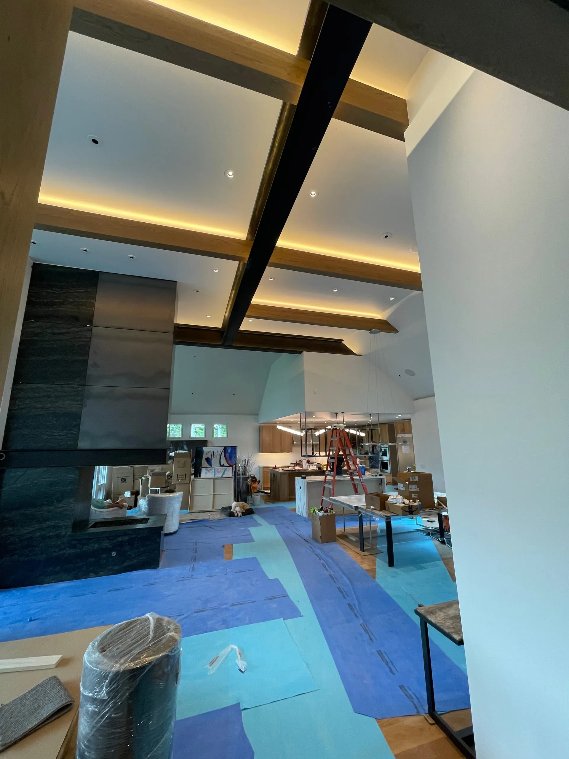 Great room coffered cove construction