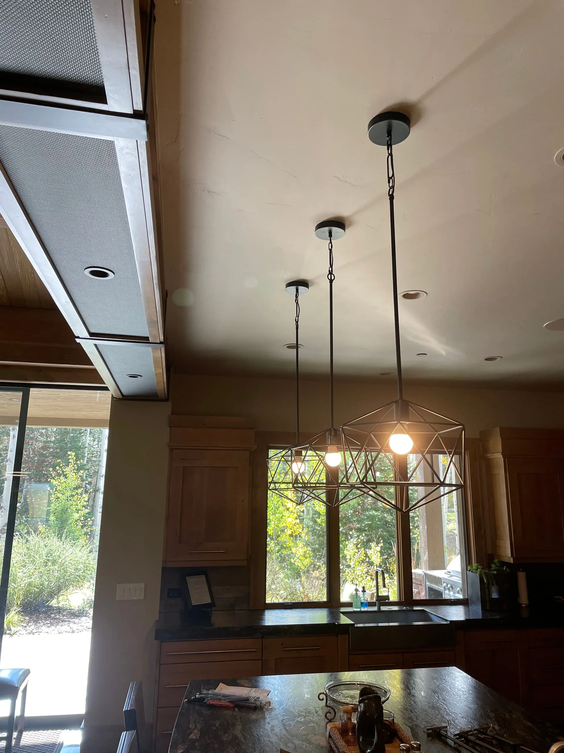 Kitchen geometric pendants
