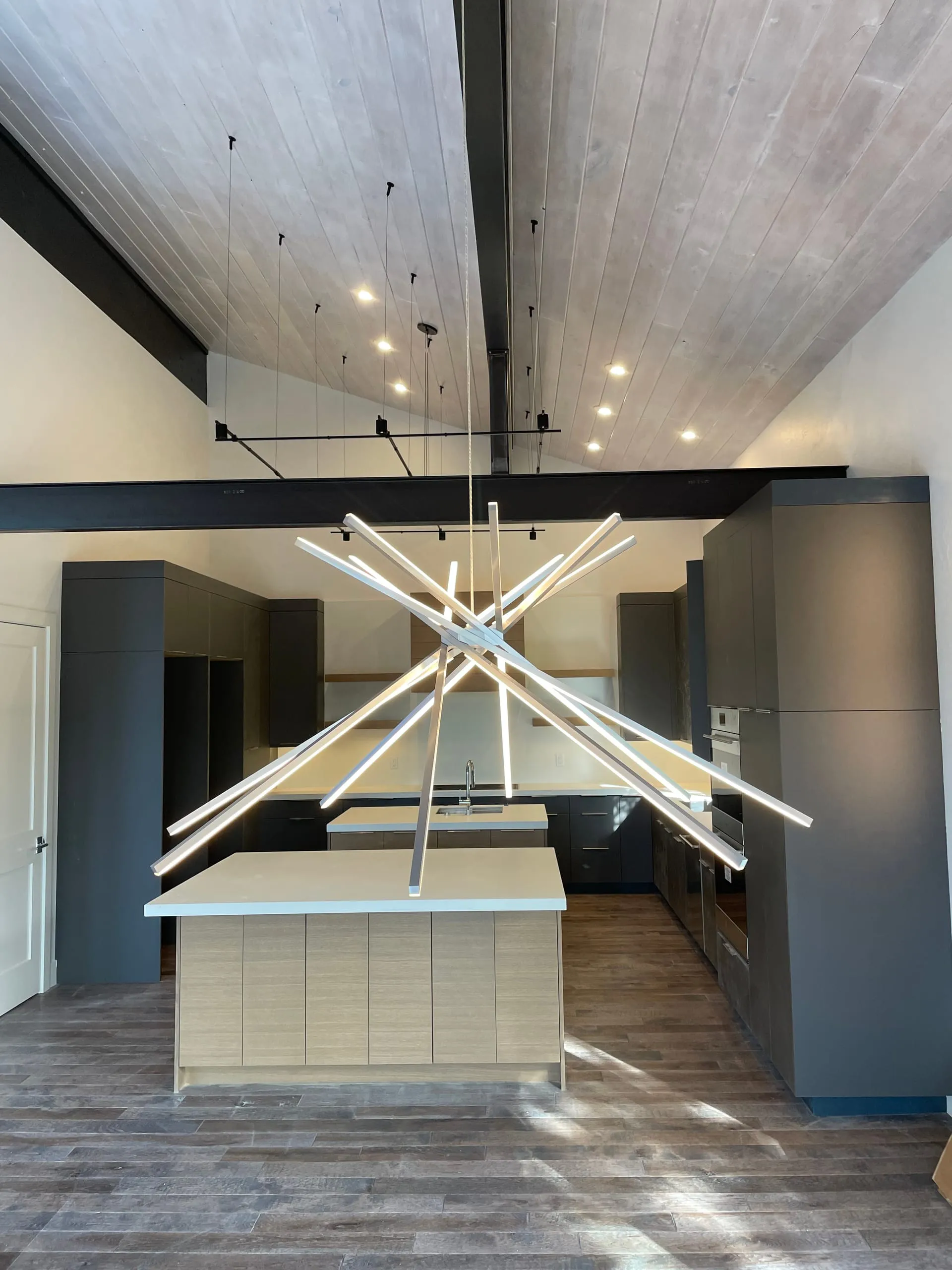 Kitchen linear stick chandelier