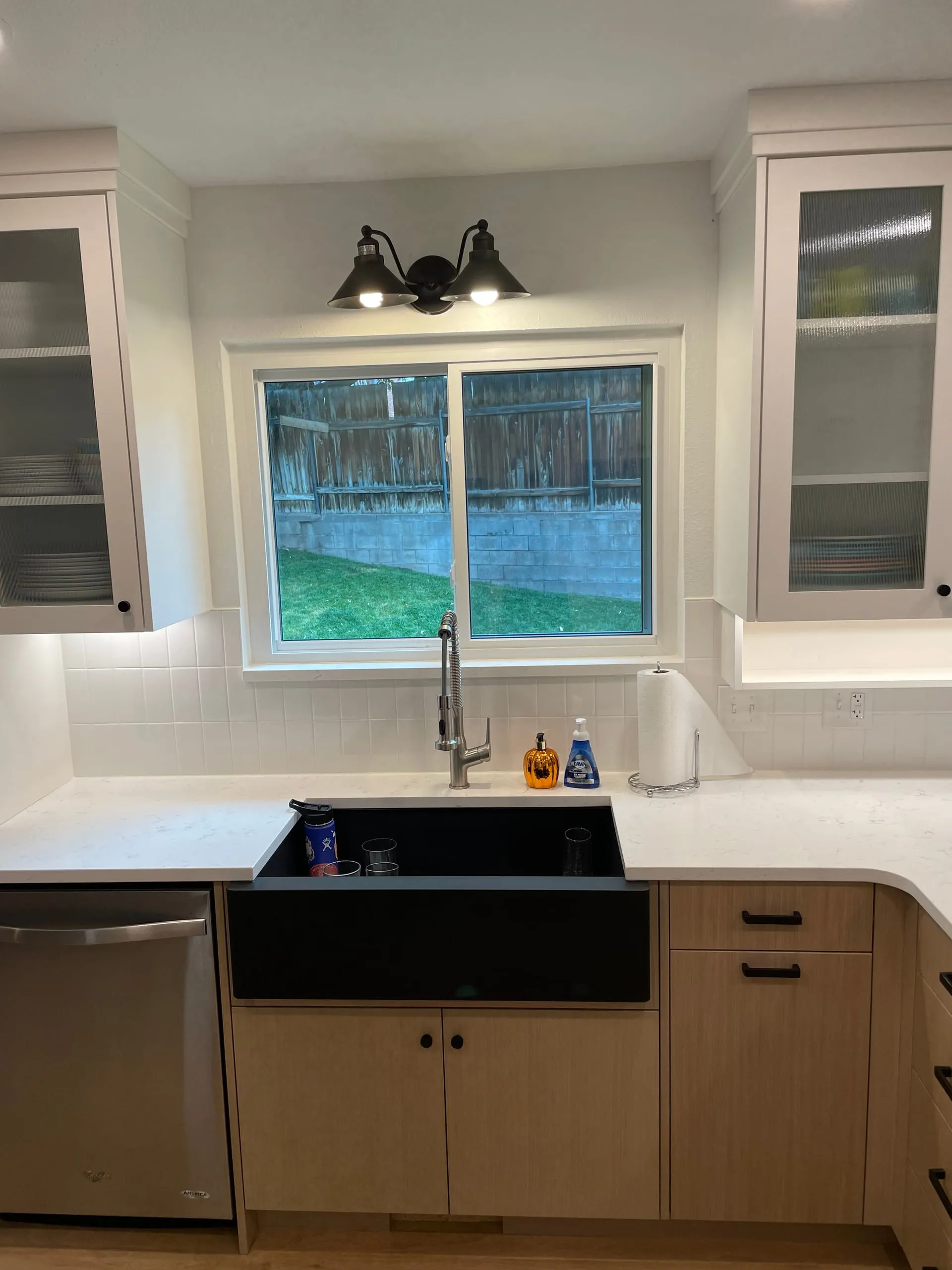Kitchen sink window vanity light