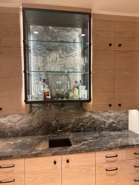 Marble bar glass display cabinet