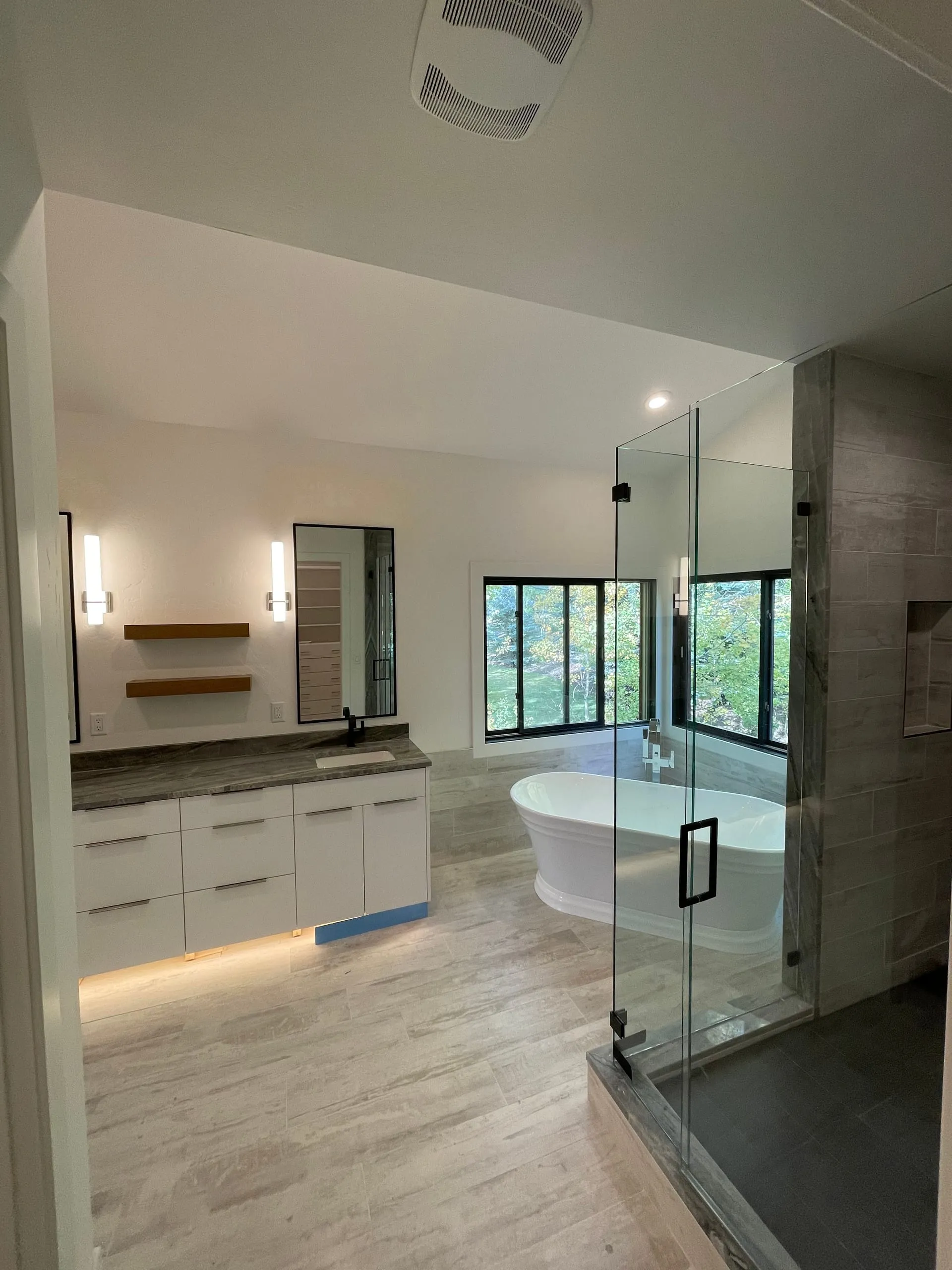 Master bath vanity tub shower