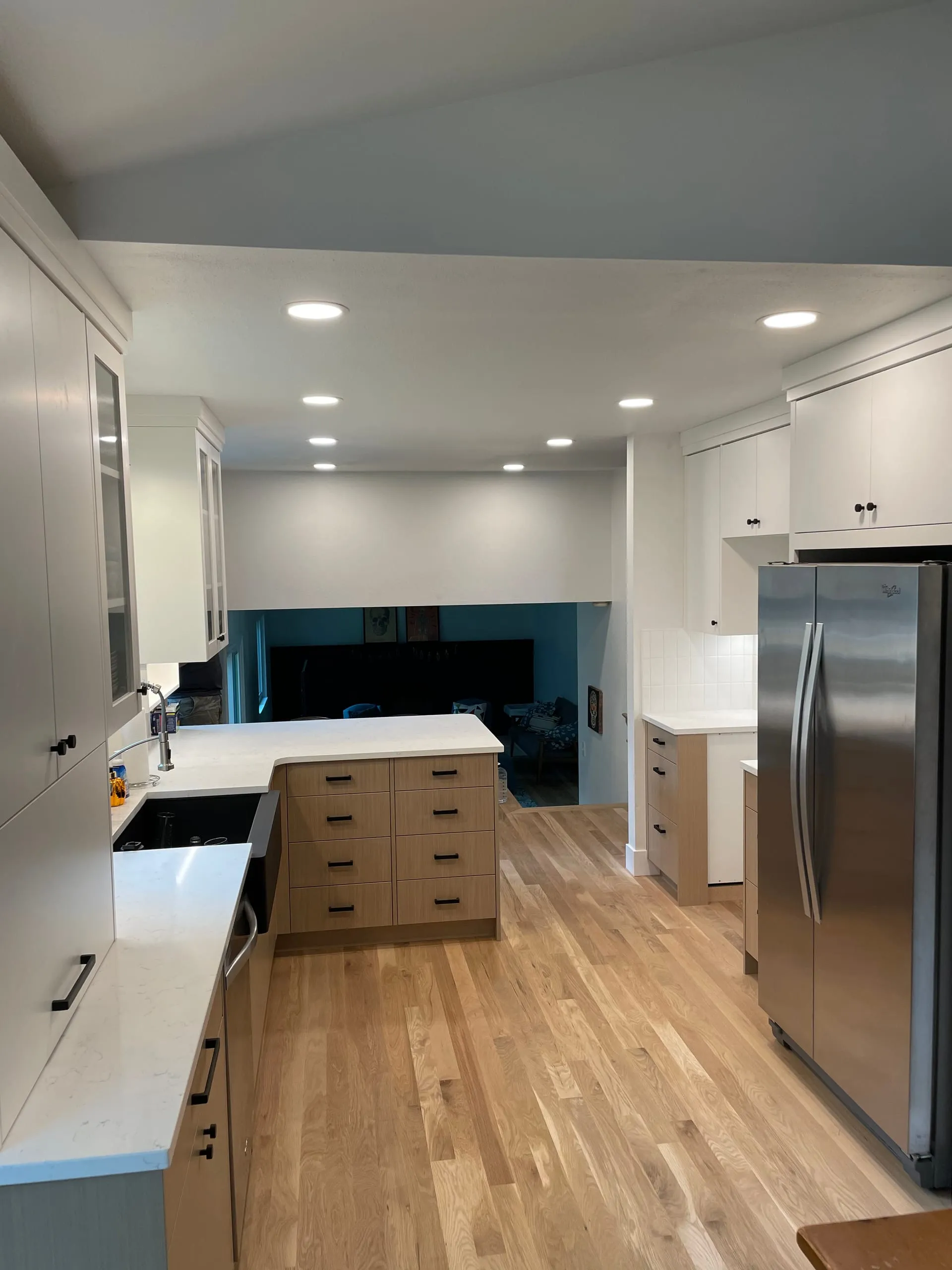 Open kitchen recessed stainless